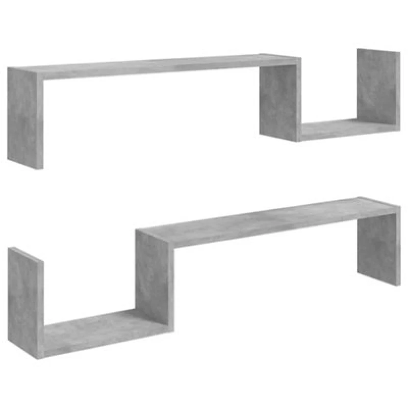 Image of VIDAXL Vidaxl - Wall Shelf 2 pcs Concrete Grey 100x15x20cm Engineered Wood 8720286596906