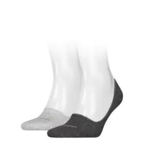 Image of Calvin Klein Klein Foot Invisible Socks 2 Pack Mens - Grey