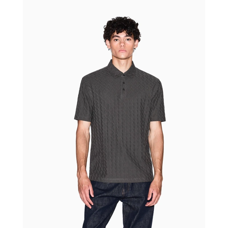 Image of Armani Exchange Mens Short-Sleeve Polo Shirt Sage male M