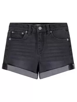 Image of Levis Girls Girlfriend Denim Shorts - Dark Grey, Size Age: 10 Years, Women
