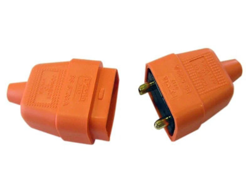 Image of Dencon 9412Ornb 2 Pin Rubber Connector Plug 10A Orange Dcn9412Ornb