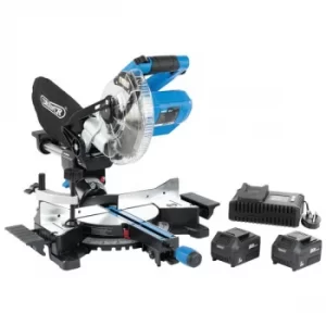 image of Draper 99632 D20 20V Brushless 185mm Sliding Mitre Saw Kit 2x5Ah B...