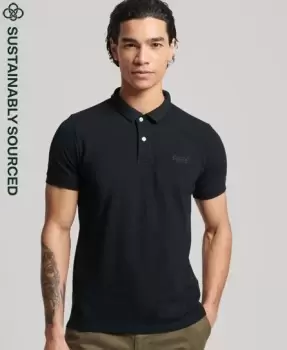 Superdry Mens Organic Cotton Classic Pique Polo Shirt Black - Size: Xxl