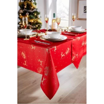 Image of The Spirit Of Christmas Jacquard Sleigh Napkins - Red/Gold