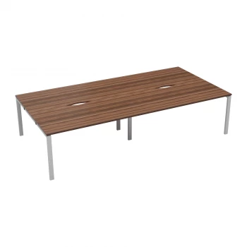 image of CB 4 Person Bench 1400 x 800 - Dark Walnut Top and White Legs