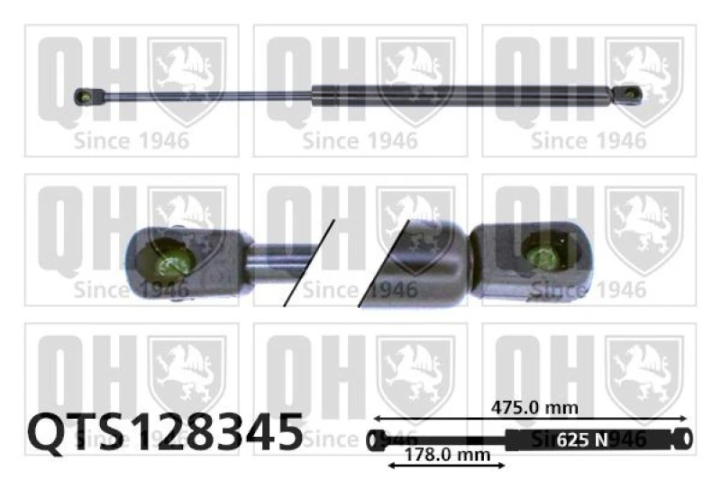 Image of QUINTON HAZELL Tailgate strut QUINTON HAZELL QTS128345