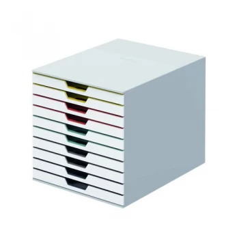 Image of Durable VARICOLOR MIX 10 - 7630 763027 Desk drawer box White A4, C4, Folio, Letter No. of drawers: 10