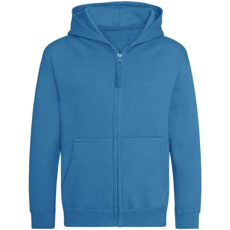 Image of AWDis Cool Zoodie Full Zip Hoodie in Mid Blue Size: 12-13 Years Mid Blue Unisex 12-13 Years
