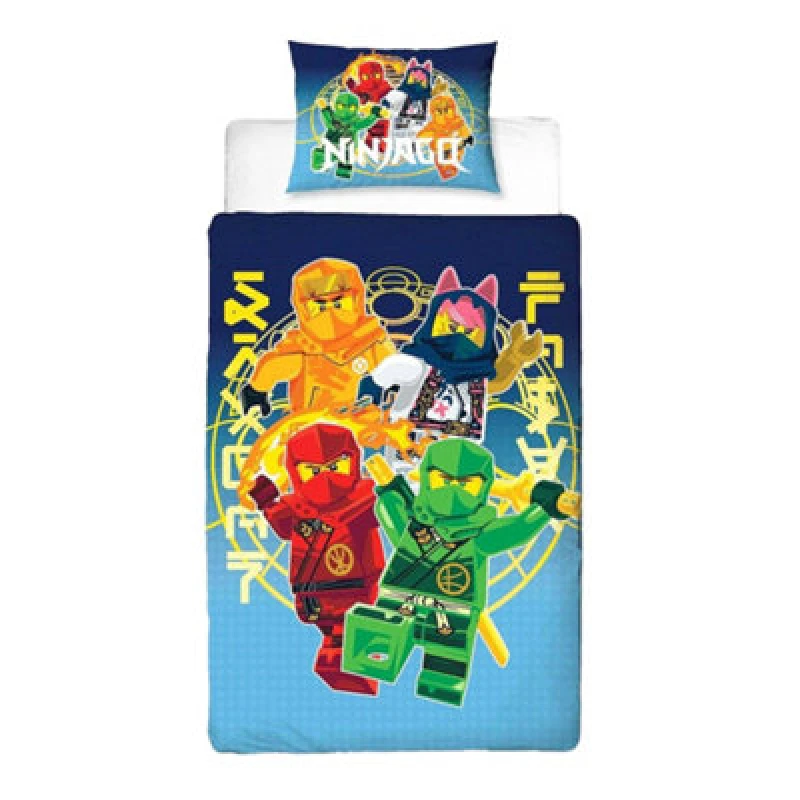 Image of Lego Ninjago Squad Reversible Duvet Set Multicoloured (Single)