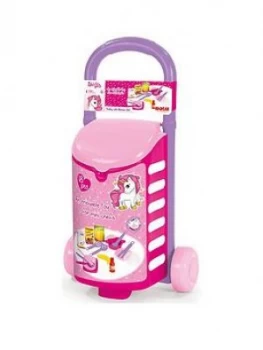 image of Dolu Unicorn Trolley With Kitchen Set - 18 Pieces