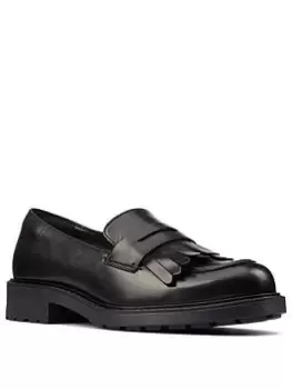 Image of Clarks Orinoco2 Loafer Shoes - Black Leather, Black, Size 6, Women