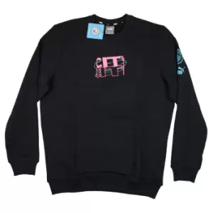 Image of 2023-2024 Man City Ftbl Core Graphic Crew Sweat (Navy)