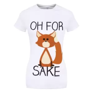 Image of Grindstore Womens/Ladies Oh For Fox Sake T-Shirt (XXL) (White)