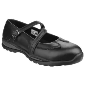 Image of Amblers Womens/Ladies 55 S1P Buckle Safety Shoes (7 UK) (Black)
