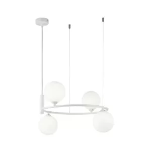 image of Ring Ceiling Pendant Lamp White, 4 Light, G9