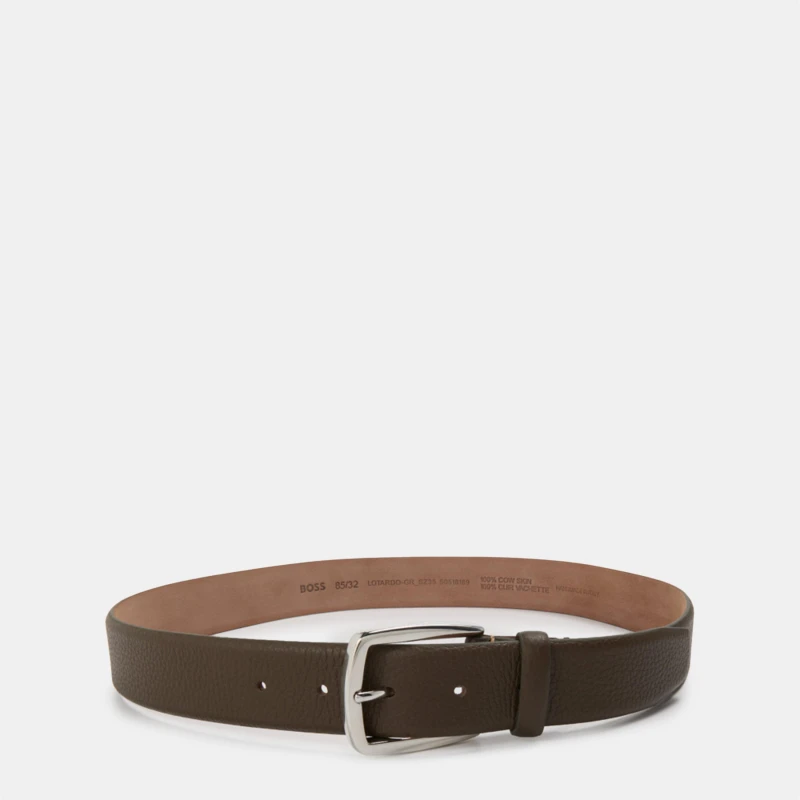 Image of Boss Mens Lotardo Leather Belt Green male 32R (85cm)