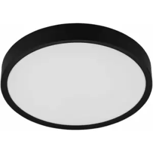 Image of Flush Ceiling Light Colour Black Shade White Plastic Bulb LED 33.5W Included