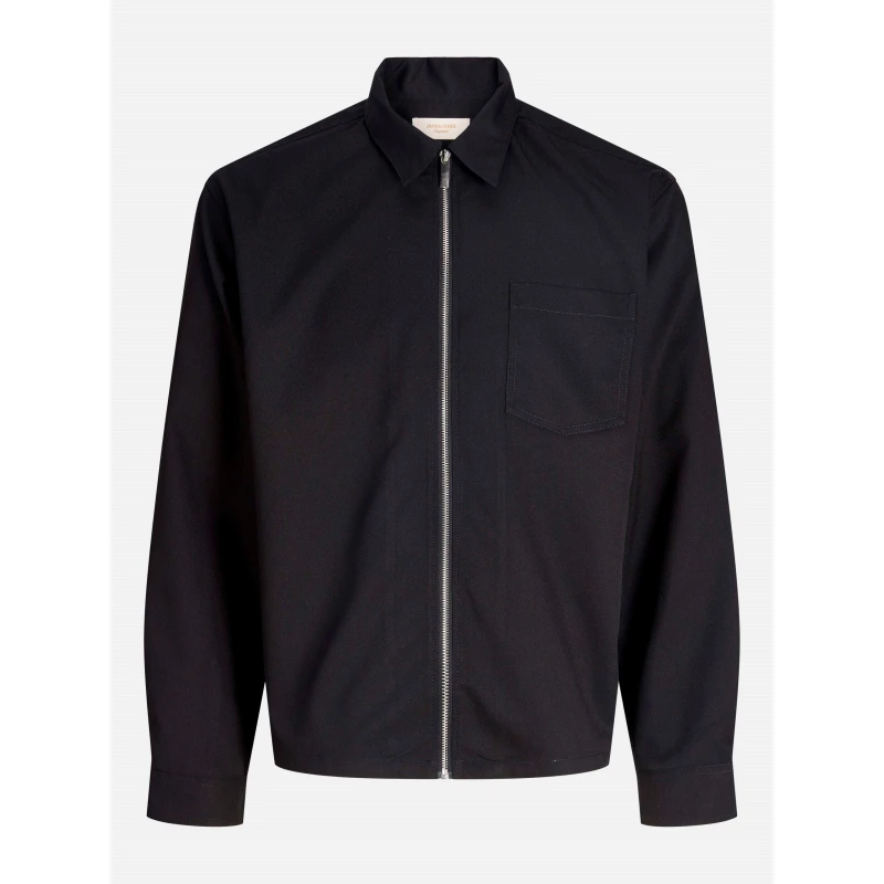 Image of Jack and Jones Party Zip Overshirt Mens Black male S