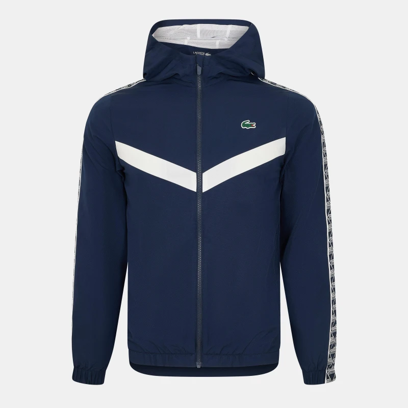 Image of Lacoste Mens Taped Tracksuit Top Navy/White male XS