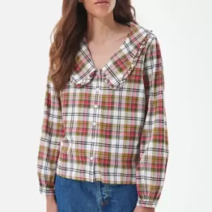 Image of Barbour Shelly Checked Cotton-Gauze Blouse - UK 14