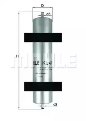Image of Fuel Filter KL478 79804493 by MAHLE Original