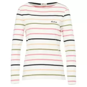 Image of Barbour Womens Hawkins Top SS23 Cloud Stripe 10