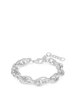 image of Mood Silver Textured Chain Link Bracelet