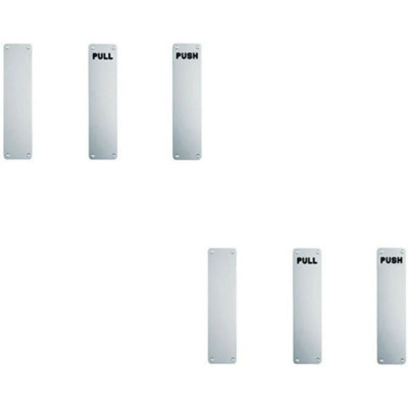 Image of Loops 2x Plain Door Finger Plate 300 x 75mm Satin Anodised Aluminium Push Plate Multi