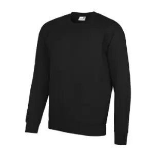 Image of AWDis Academy Mens Crew Neck Raglan Sweatshirt (2XL) (Black)