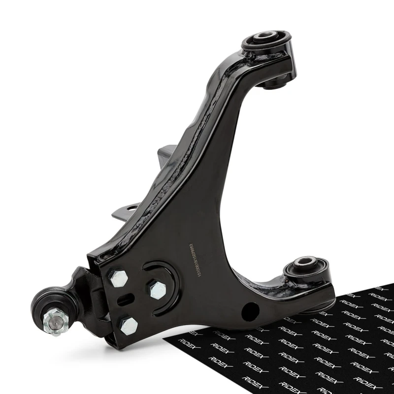 Image of RIDEX 273C1631 Suspension arm Control Arm, Sheet Steel, Front Axle Right, with rubber mount Sheet Steel Track Control Arm (273)