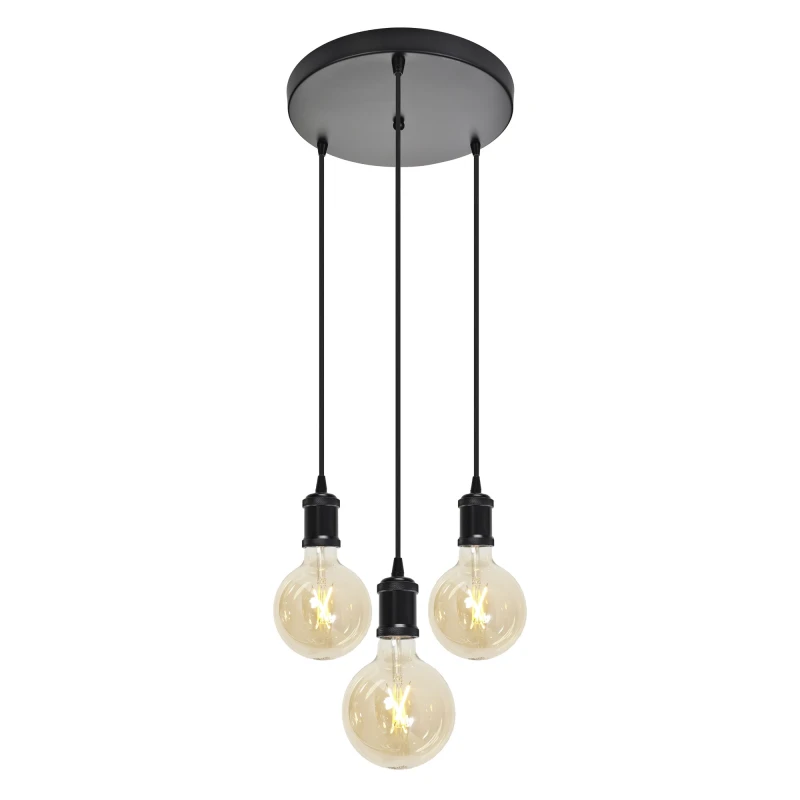 Image of 4lite Decorative 3 Light Circular Ceiling Pendant (Bulbs Not Included)