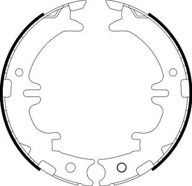 Image of HELLA Handbrake shoes HELLA 8DA 355 050-541