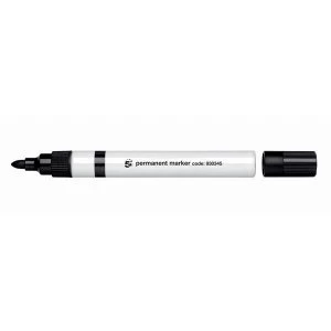 Image of 5 Star Office Permanent Marker Aluminium Barrel Quick drying Bullet Tip 2mm Line Black Pack 12