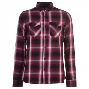 image of Firetrap Long Sleeve Check Shirt Mens - Burg Check