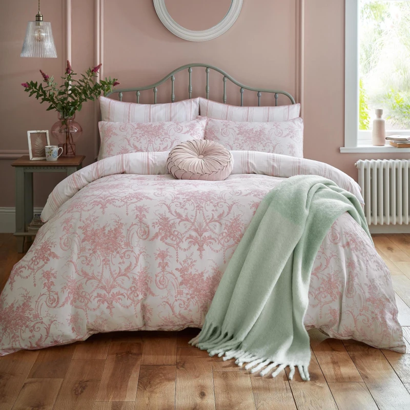 Image of Laura Ashley Tuileries Duvet Cover Bedding Set Blush Pink