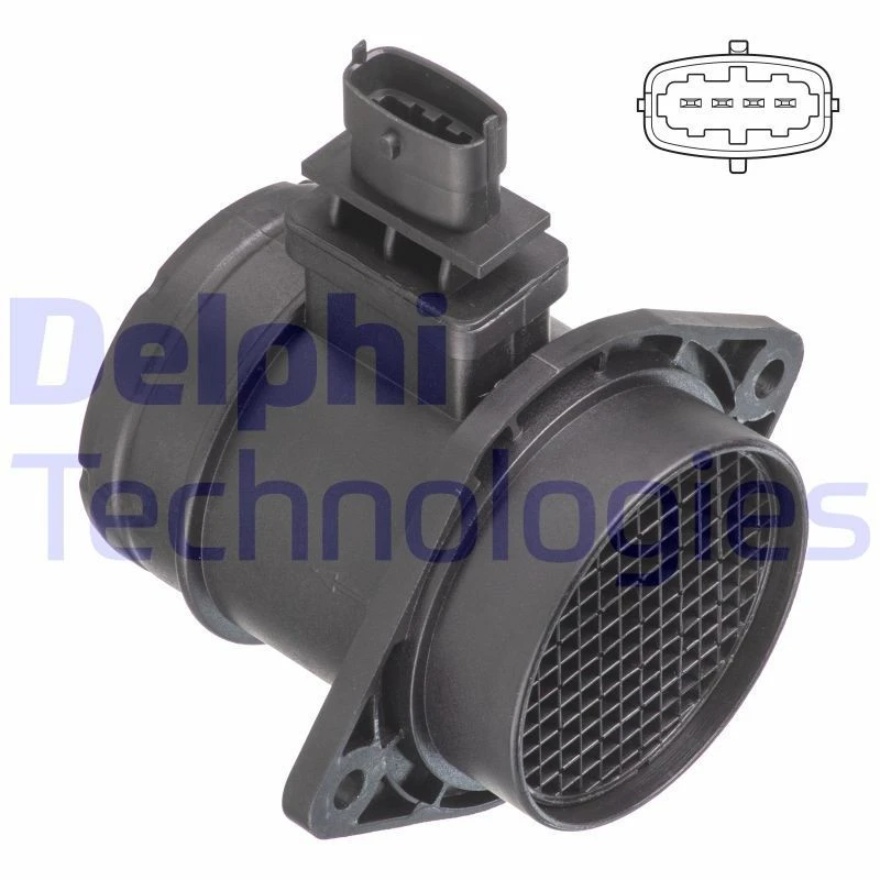 Image of DELPHI AF10632-12B1 Mass air flow sensor with housing Air Mass Sensor (3926)