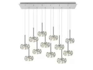 image of , 12 Light G9 2m Linear Pendant With Polished Chrome And Crystal Shade