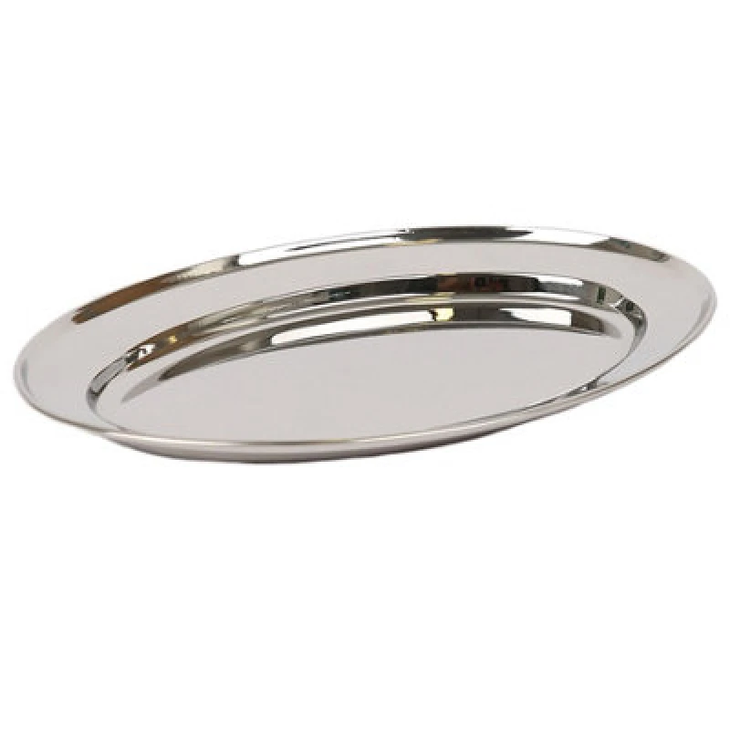 Image of Argon Tableware Oval Stainless Steel Serving Platter - 35cm x 24cm Silver