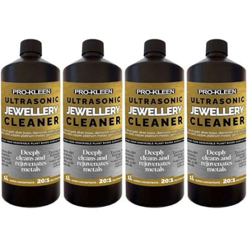 Image of ProKleen Ultrasonic Jewellery Cleaner Solution Concentrated Fluid 4 x 1L Clear unisex