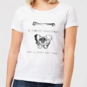 Image of A Femury Christmas and A Hippy New Year Womens Christmas T-Shirt - White - 3XL