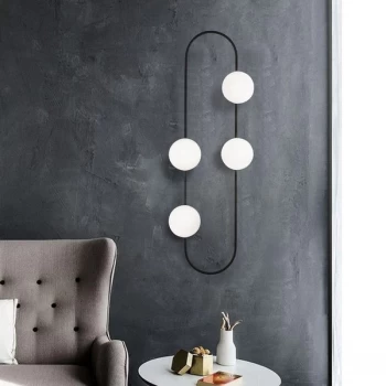 Image of Abak&uuml;s - 4901 Black White Wall Lamp