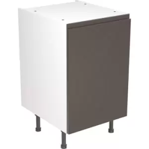 Image of Kitchen Kit Flatpack J-Pull Kitchen Cabinet Base Unit Super Gloss 500mm in Graphite MFC