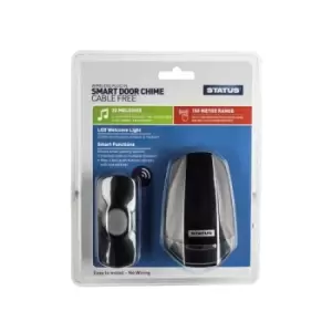 image of Status Wireless Plug in Door Chime with Nightlight - Black