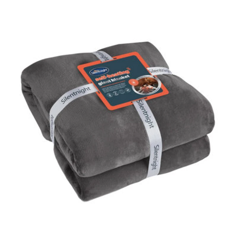 Image of Silentnight Heat Genie Self Heating Giant Blanket 240 X 180Cm - Charcoal Grey Grey WA96U Unisex