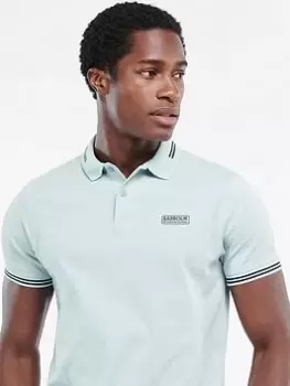 image of Barbour International Essential Tipped Polo Shirt, Aqua, Size S, Men