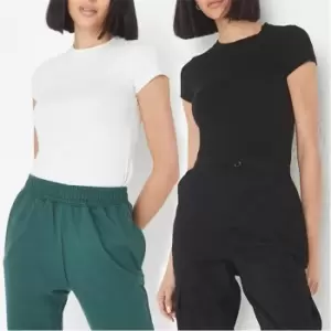 Image of Missguided Cap Sleeve Fitted T Shirt 2 Pack - Grey