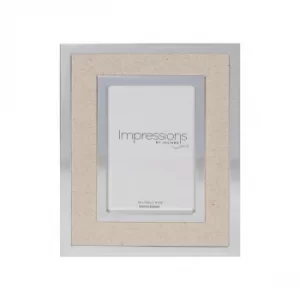 Image of 4" x 6" IMPRESSIONS Silver Finish Frame with Canvas Border