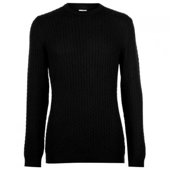 image of Linea Linea Eastcastle Cable Jumper Mens - Black