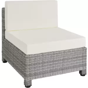 image of Tectake Rattan Corner Sofa Set With Aluminium Frame - Light Grey/Cream