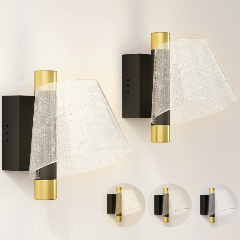 Image of HOMCOM HOMCOM 5W Modern Starry Wall Light 2 Pack, Colour Temperature Adjustable in Black One Size Unisex 5063603223738
